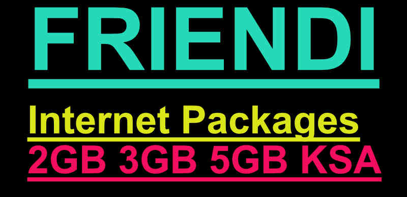 Friendi Internet Packages 2GB 3GB 5GB KSA