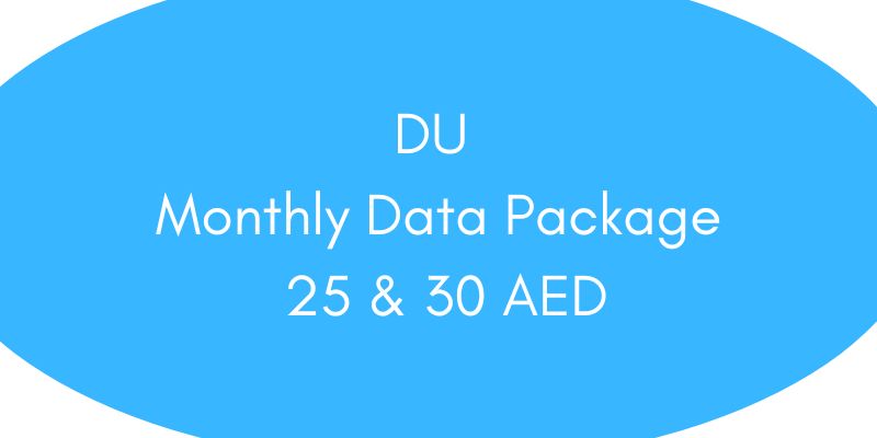 DU Monthly Data Package 25 30 AED