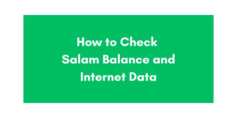 How to Check Salam Balance and Internet Data