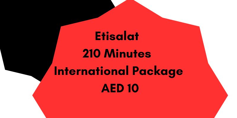 Etisalat 210 Minutes International Package AED 10