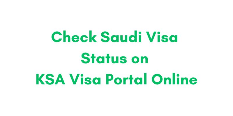 Check Saudi Visa Status on KSA Visa Portal Online