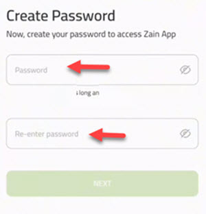Step 2 to register on Zain KSA app